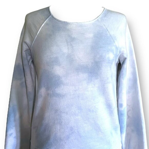 Faherty Womens Bells Sweatshirt XS Blue White Tie Dye Raglan Pullover Athleisure - Picture 3 of 6